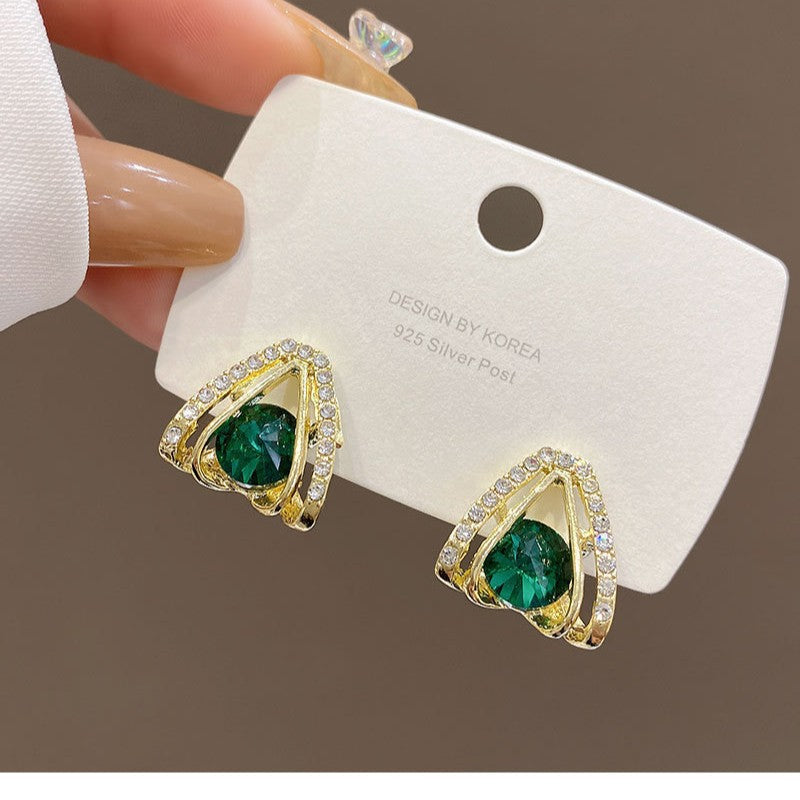 Diamond heart earrings