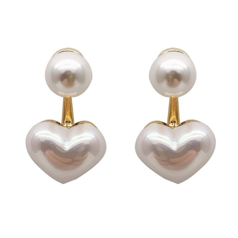 Pretty small heart shape pearl earrings