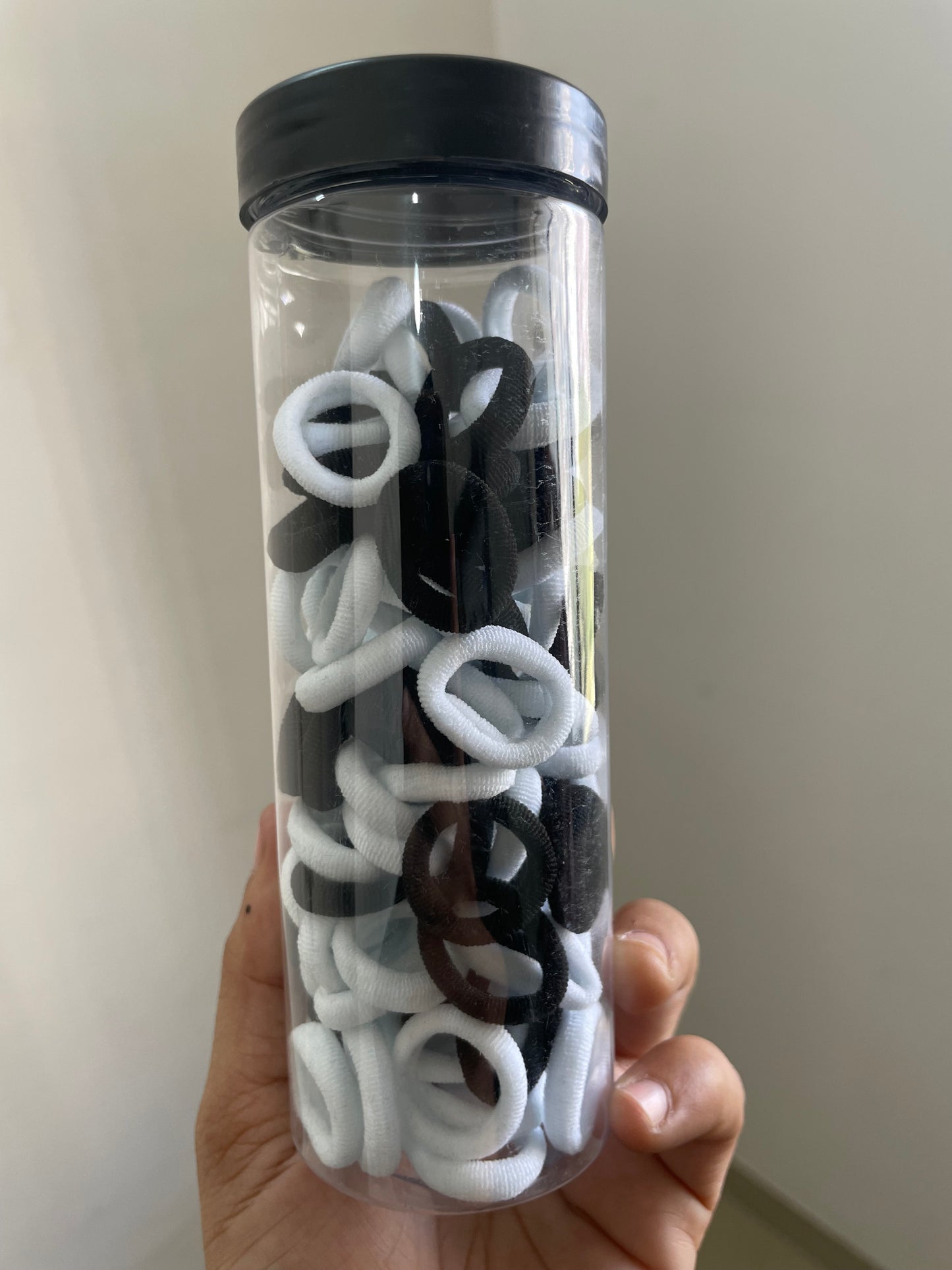 Mini Black & White Rubber Band Bottle