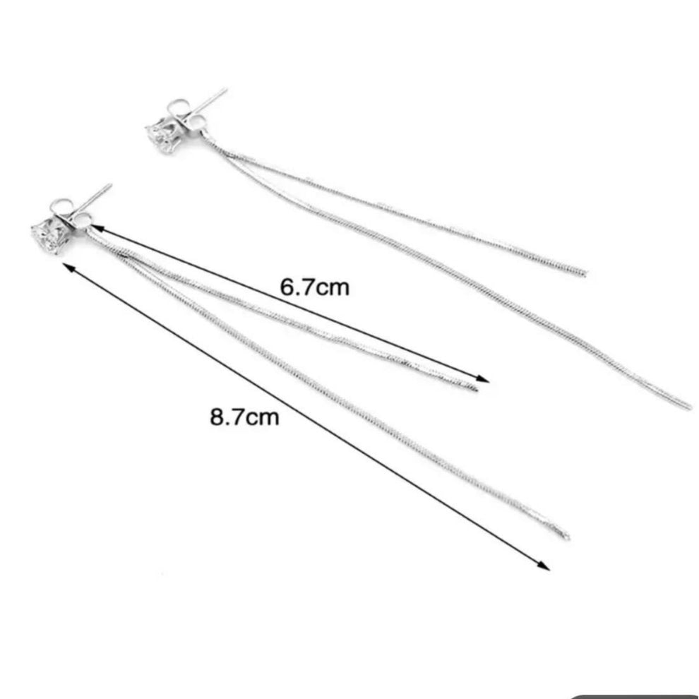 Hot selling long tassel earrings - Silver