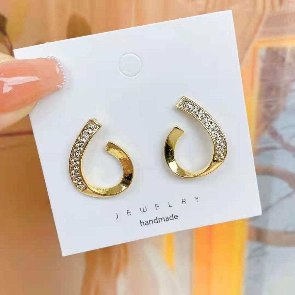 Geometric diamond earrings