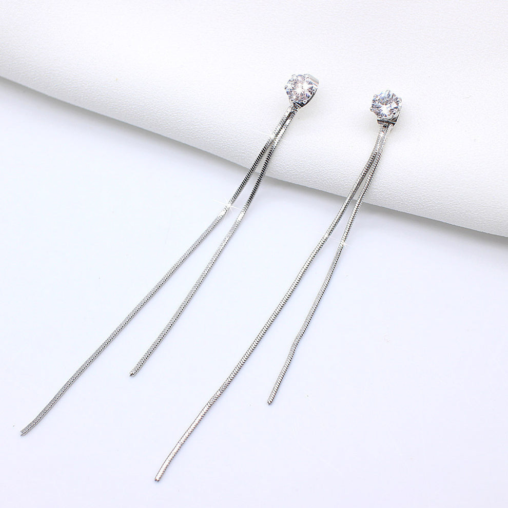 Hot selling long tassel earrings - Silver